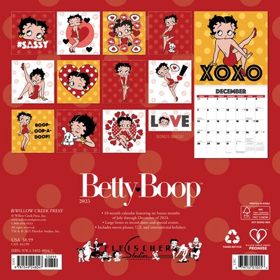 2025 Willow Creek Betty Boop 7 x 7 Yearly Wall Calendar (48047)