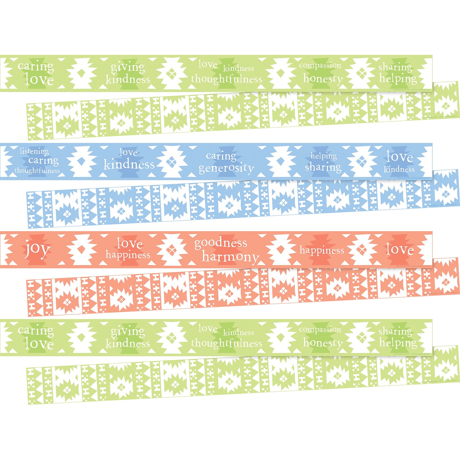 Barker Creek Celebrate Thoughtfulness Borders/Trim, 0.5 x 140, Assorted Colors, 48/Set (BC3867)