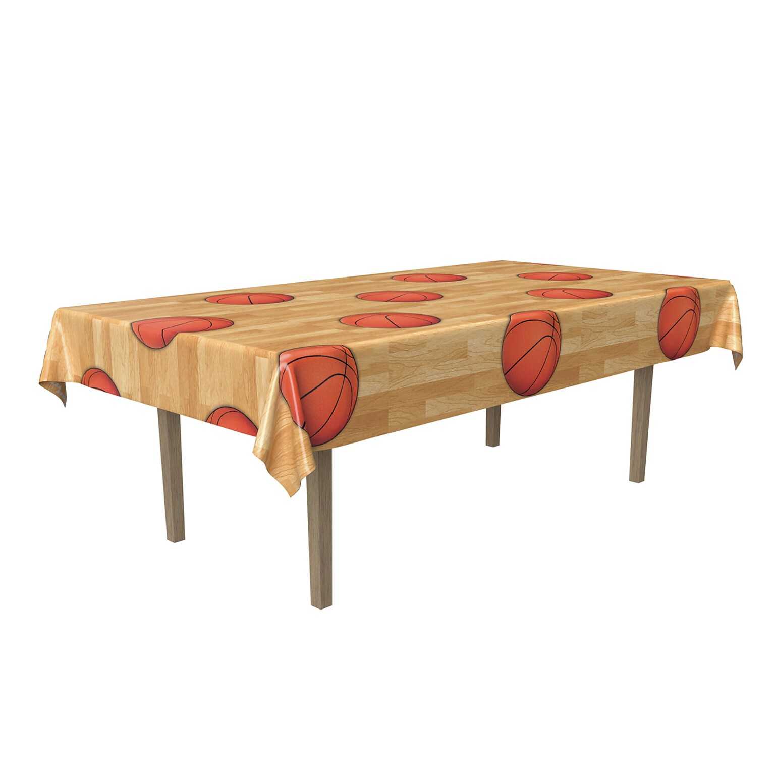 Beistle Basketball Plastic Tablecover, Multicolor, 3/Pack (53931)