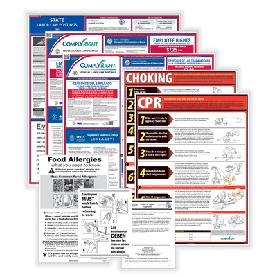 ComplyRight Federal (Bilingual), State and Healthcare (English) Labor Law 1-Year Poster Service, Okl