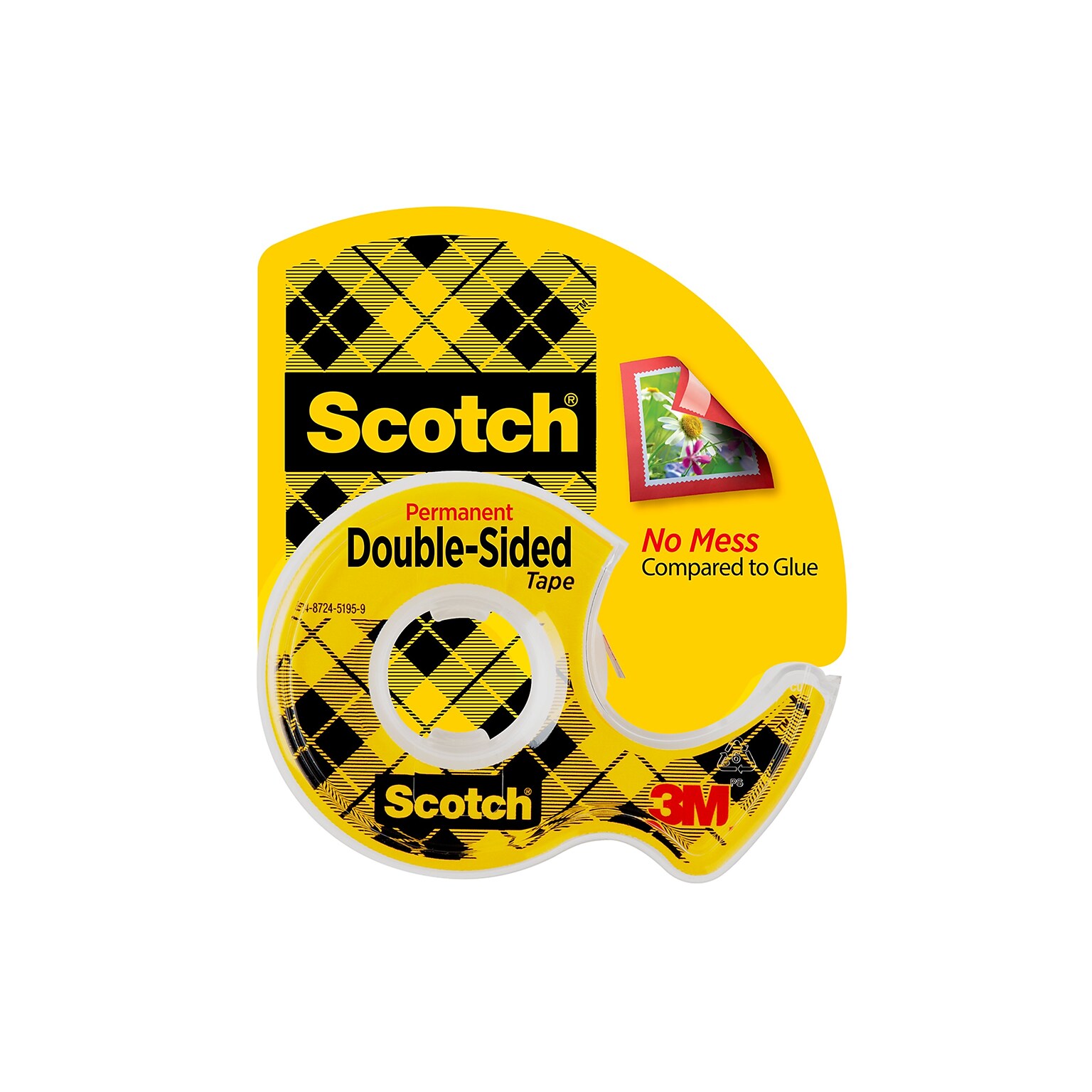 Scotch® Permanent Double Sided Tape w/Refillable Dispenser, 1/2 x 6.94 yds., 1 Core, 1 Roll (136)