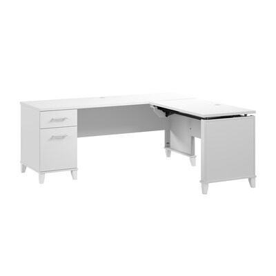 Bush Furniture Somerset 72W 3 Position Sit to Stand L Shaped Desk, White (SET014WH)