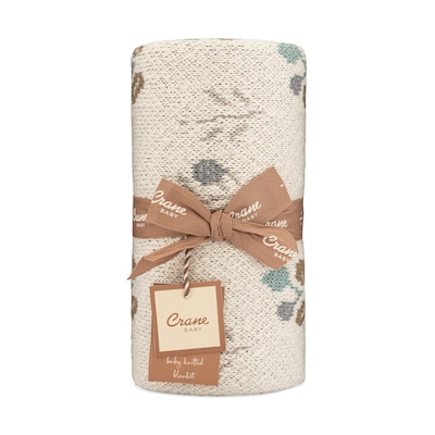 Avery Organic Cotton Knitted Baby Blanket (Poppy)