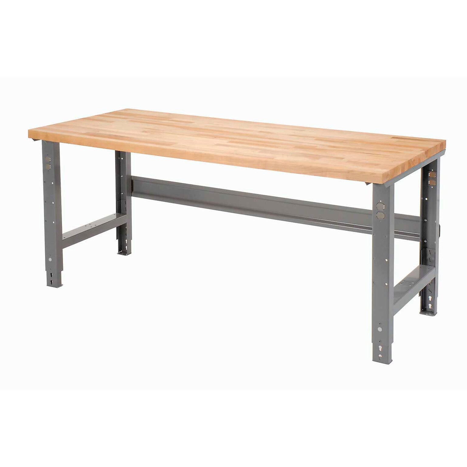 Global Industrial 60 x 30 Adjustable Birch Butcher Block Workbench, Gray (318912GY)