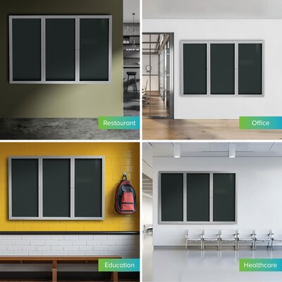 Ghent Vinyl Bulletin Board, Aluminum Frame, 3' x 6' (PA33672VX-183)