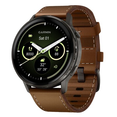 Garmin Venu 4 Fitness Smartwatch, GPS, 41mm, Leather Band (010-03014-03)