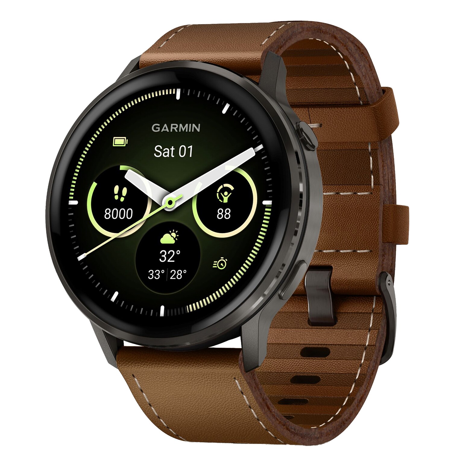 Garmin Venu 4 Fitness Smartwatch, GPS, 41mm, Leather Band (010-03014-03)