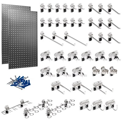 Triton Products LocBoard Stainless Steel Pegboards with 45 pc. LocHook Assortment (LB2-SKit)