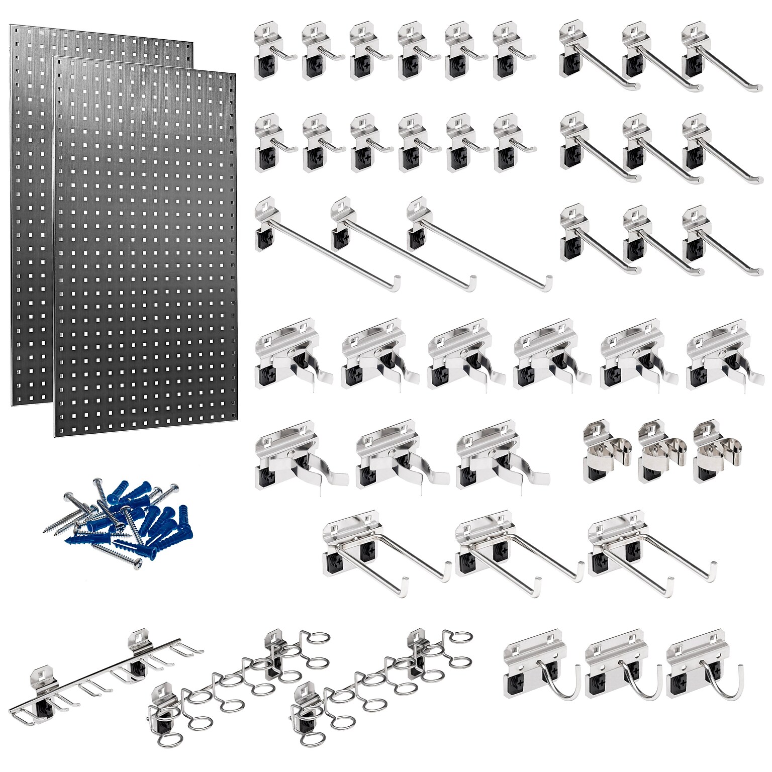Triton Products LocBoard Stainless Steel Pegboards with 45 pc. LocHook Assortment (LB2-SKit)
