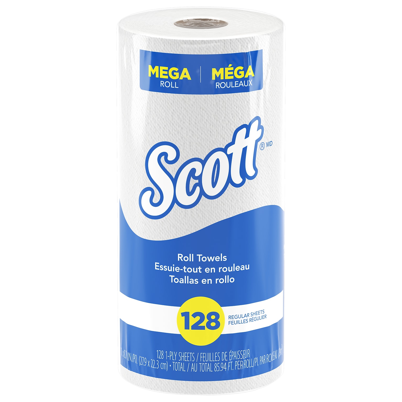 Scott Recycled Paper Towels, 1-ply, 128 Sheets/Roll, 20 Rolls/Pack (41482)