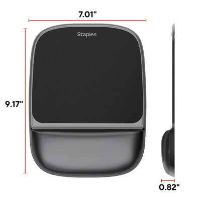 Quill Brand® Mouse Pad with Gel Wrist Rest, Black Crystal