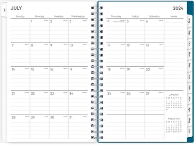 2024-2025 Blue Sky Bakah Blue 5" x 8" Academic Weekly & Monthly Planner, Plastic Cover, Blue/White (131969-A25)