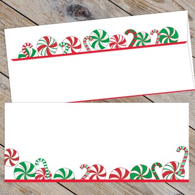 Great Papers! Peppermint and Candy Cane Party Holiday #10 Invitation Envelope, 9.5" x 4.125", 40/Pack (2025041)