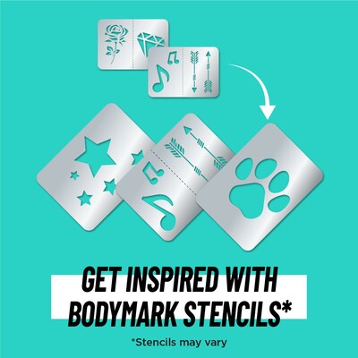 BIC BodyMark Washable Temporary Tattoo Markers, Medium Point, Assorted Colors, 8/Pack (MTBP81-AST)