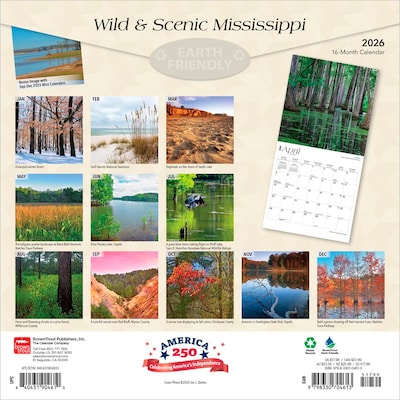 2026 BrownTrout Mississippi Wild & Scenic 12 x 12 Monthly Wall Calendar (9798330704613)