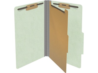 Medical Arts Press Pressboard Classification Folder, 1 Divider, 2" Expansion, Legal Size, Pale Green, 10/Box (DV-T52-14-3PGN)