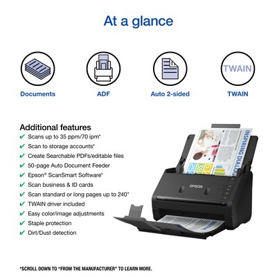 Epson WorkForce DS-410 - document scanner - desktop - USB 2.0