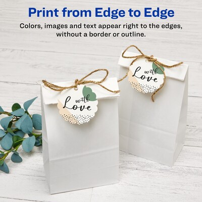 Avery Scallop Round Blank Gift Tags, White, 90/Pack (80511)