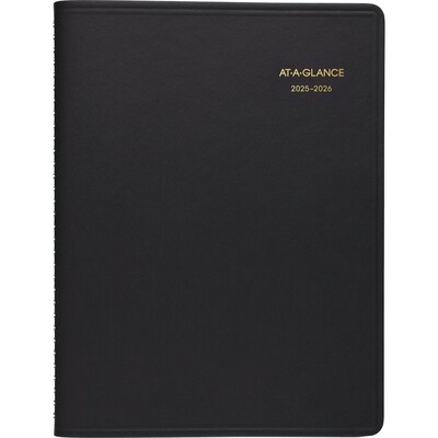2025-2026 AT-A-GLANCE 8.25" x 11" Academic Year Weekly Appointment Book, Faux Leather Cover, Black (70-957-05-26)