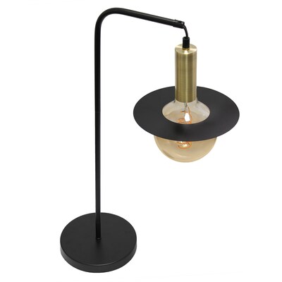 Lalia Home Studio Loft Oslo 24" LED Table Lamp, Matte Black/Antique Brass Plated (LHT-4002-BK)