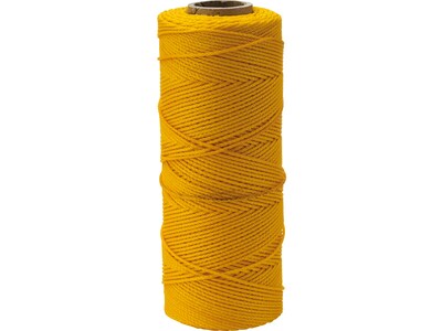 Mutual Industries Nylon Twisted Mason Twine, 0.06" x 550 ft., Yellow, 6/Pack (14661-41-550)