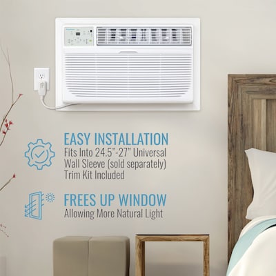 Keystone 115-Volt 8000 BTU Wall Air Conditioner with Remote, White (KSTAT08-1E)