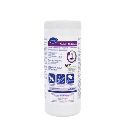 Diversey Oxivir Tb Disinfecting Wipes, 60 Wipes/Container, 12/Carton (5388471)