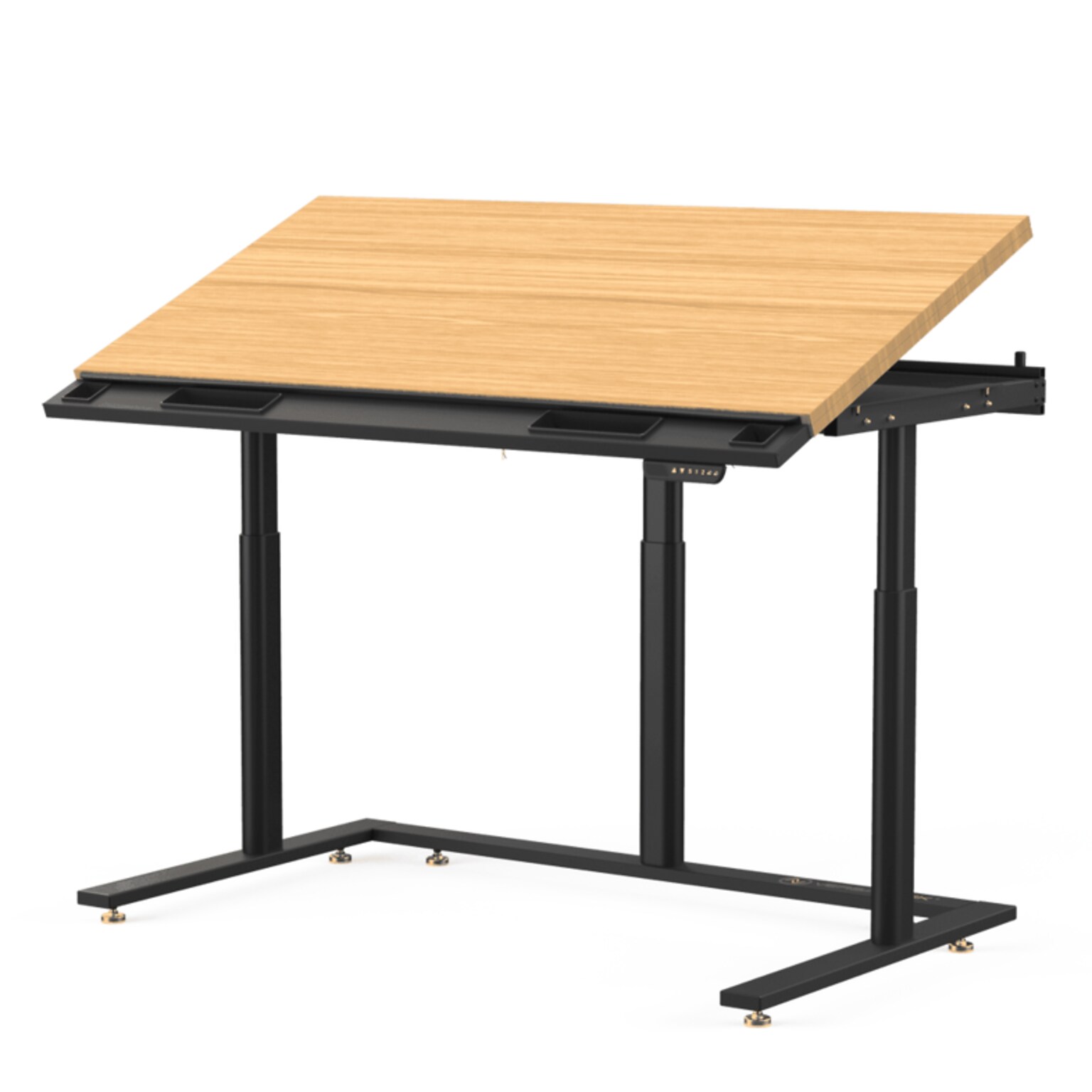 VersaDesk PowerLift Triad 60W Electric Adjustable Drafting Table, Bamboo/Black (TRDT-6030-BNB)