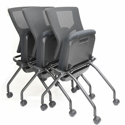 Lorell Conjure Fabric Office Nesting & Folding Chairs, Black, 2/Carton (LLR62020)