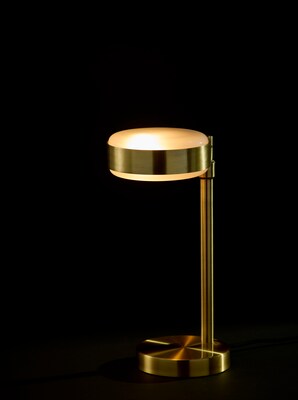 Adesso Linis 24" Incandescent Table Lamp, Antique Brass/White (AD9104-21)