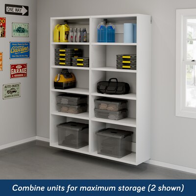 Sauder GarageCore 83"H Wall Cabinet with 5 Shelves, White (441602)