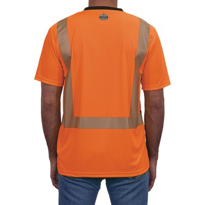 Ergodyne GloWear 8294BK High Visibility Short Sleeve Black Bottom T-Shirt, ANSI Type R Class 2, Orange, 4XL (22288)