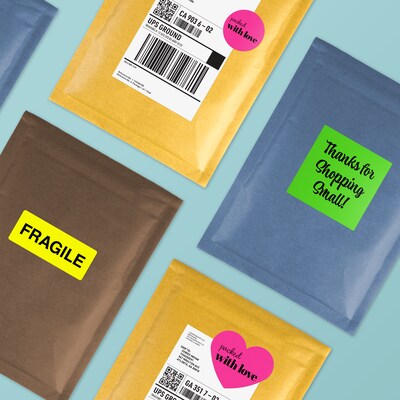 Avery Laser/Inkjet Multipurpose Rectangle Labels, 2" x 4", Neon Yellow, 200 Labels/Pack (94207)