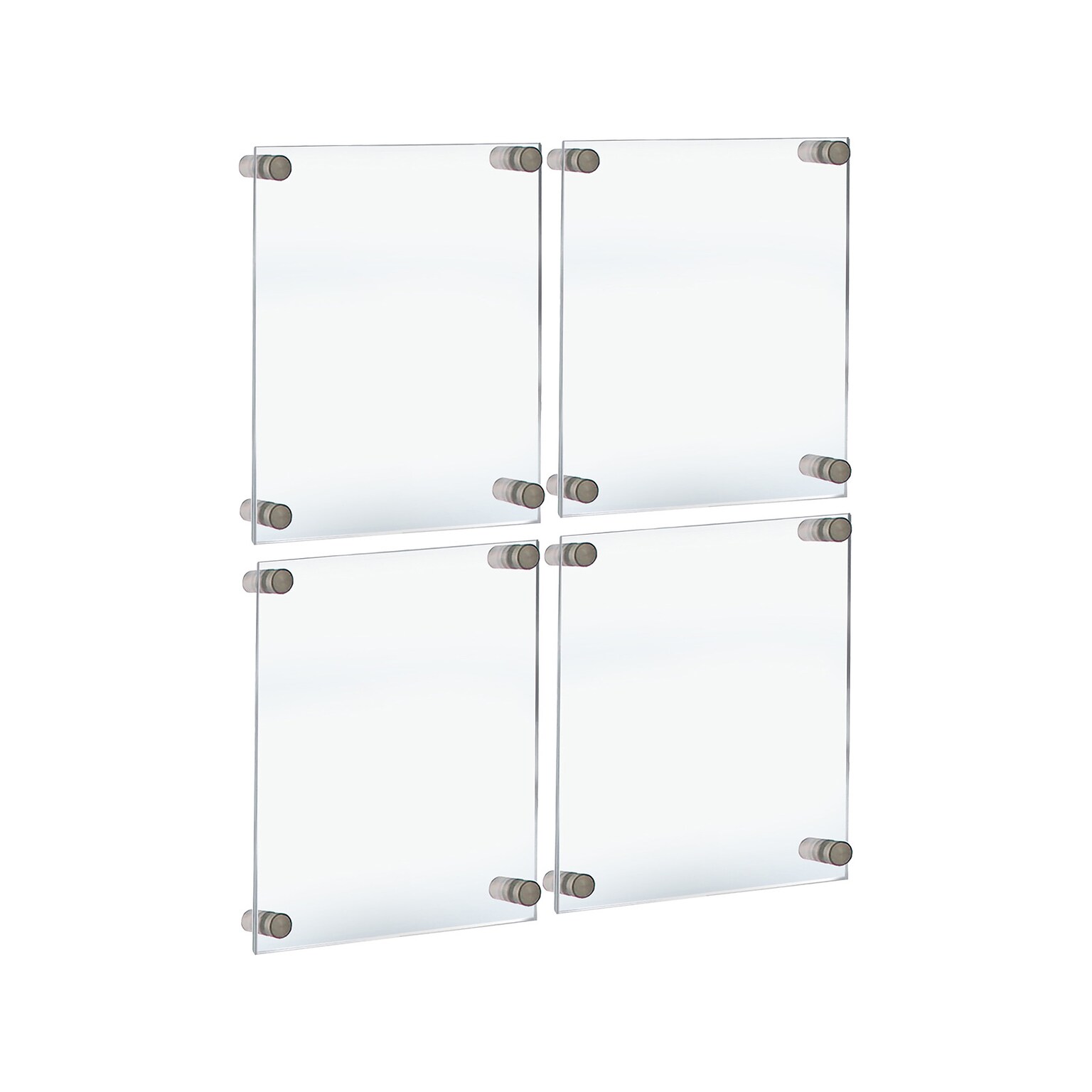 Azar Sign Holder, 11 x 17, Wall Mounted, Silver Acrylic, 4/Pack (105508-SLV-4PK)