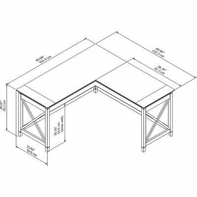 Bush Furniture Key West 60"W L Shaped Desk, Bing Cherry (KWD160BC-03)