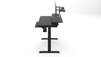 VersaDesk PowerLift Split-Level 48"W Electric Rectangular Adjustable Standing Desk, Black (PL2SD4830-BB)