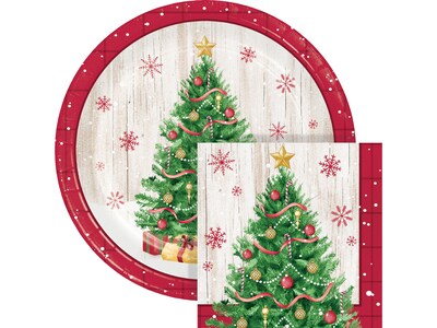 Creative Converting Vintage Christmas Plates and Napkins Kit, Multicolor (DTC8335E2G)
