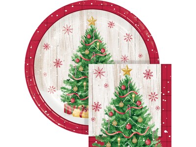 Creative Converting Vintage Christmas Plates and Napkins Kit, Multicolor (DTC8335E2G)