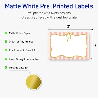 Avery Rectangle Laser/Inkjet Multipurpose Labels, 2 x 3, White, 80/Pack (19479371128)