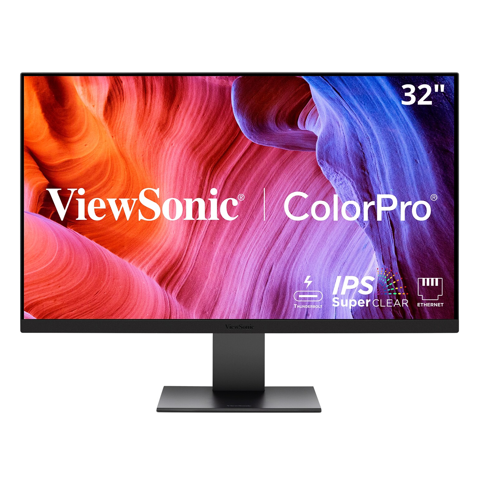 ViewSonic ColorPro 32 4K Ultra HD 60Hz LCD Monitor, HDR400, Black/Silver, Universal Docking Station (VP3276T-4K)