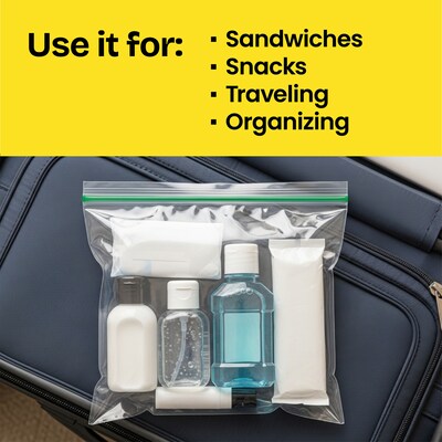 Glad Double Zipper Sandwich Bag, 50 Bags/Box (57263)