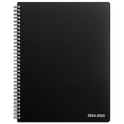 2024-2025 Staples 8 x 11 Academic Weekly & Monthly Appointment Book, Plastic Cover, Black (ST25499