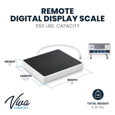 Viva Comfort Medical Digital BMI Weight Scale, 550 lbs. Capacity, White (ADIME904-06-MK)