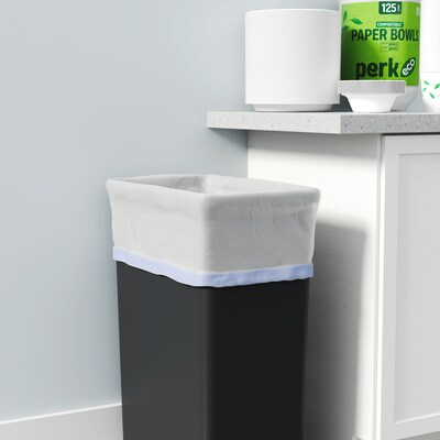 Perk™ 13 Gallon Kitchen Trash Bag, 28" x 24", Low Density, 0.9 mil, White, 120 Bags/Box (PK56750)