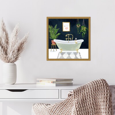 Amanti Art Boho Bath I by Victoria Borges Framed Canvas Wall Art Print, 16" x 16" (A42675040728)