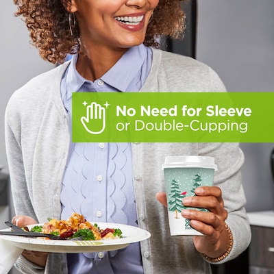 Dixie PerfecTouch Winter Fun Paperboard Hot Cups, 12 oz., 25/Pack (5342DX94BX)