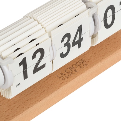 La Crosse Clock Rollins Mechanical White Flip Analog Quartz Tabletop Clock (536-526W)
