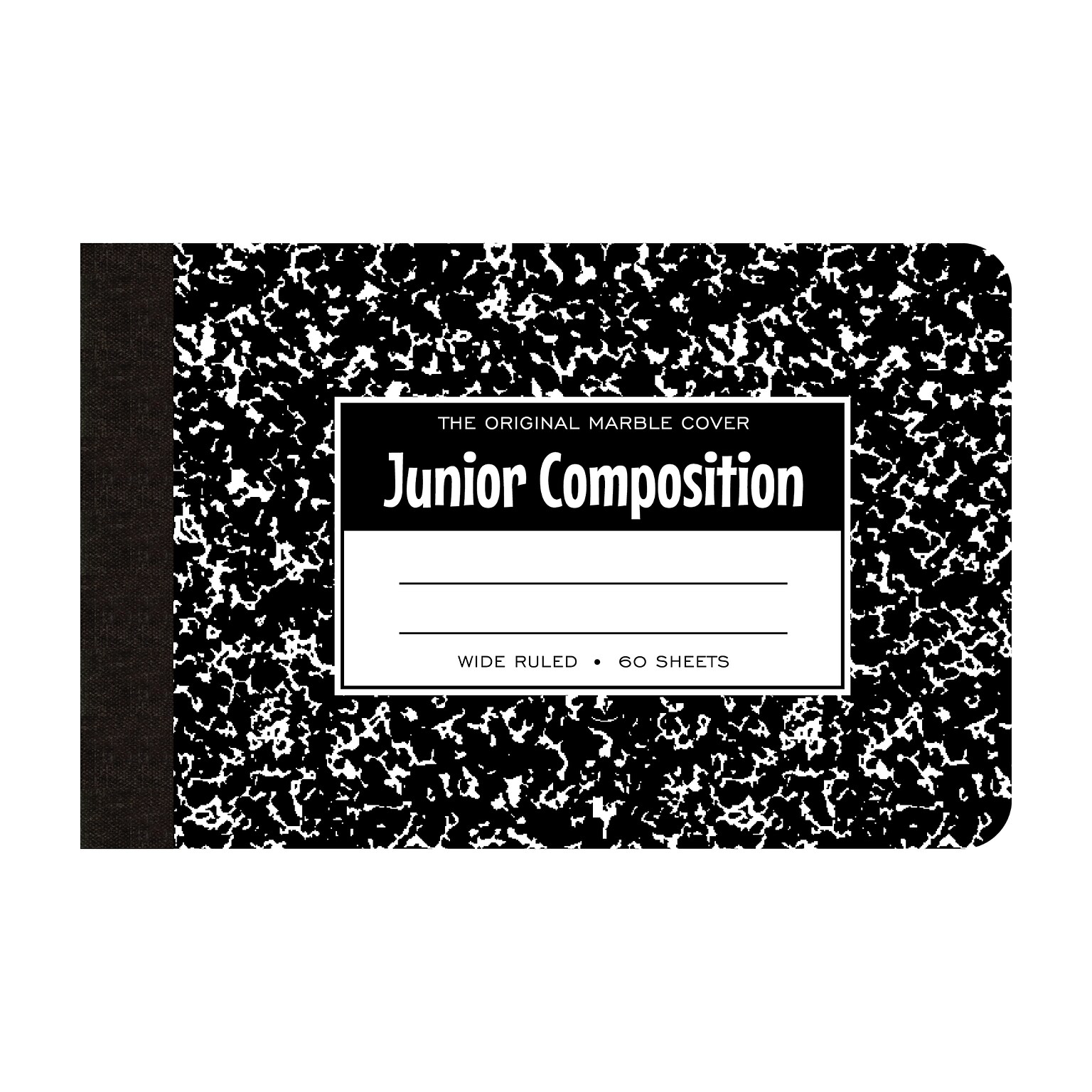 Roaring Spring Paper Products 1-Subject Composition Notebooks, 7.5 x 4.875, Wide Ruled, 60 Sheets, Black (77122)