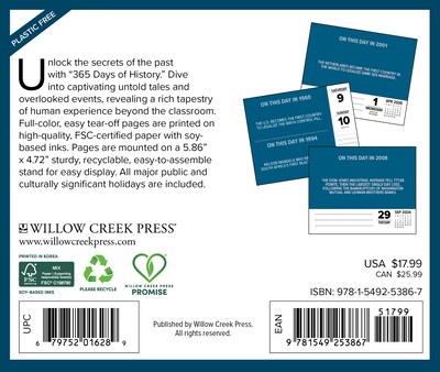 2026 Willow Creek 365 Days of History 6.18 x 1.34 Day-to-Day Calendar (53867X)