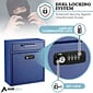 AdirOffice Ultimate Locking Wall Mounted Drop Box with Key and Combination Lock, Medium, Blue (631-05-BLU-KC-PKG)